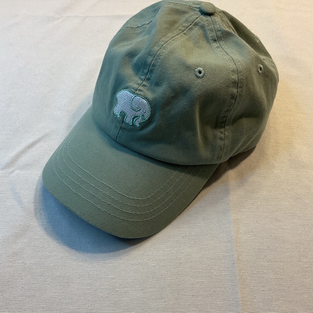 Ivory Ella Like New Green Ballcap, Hat, White Elephant Logo on Front Bent Bill